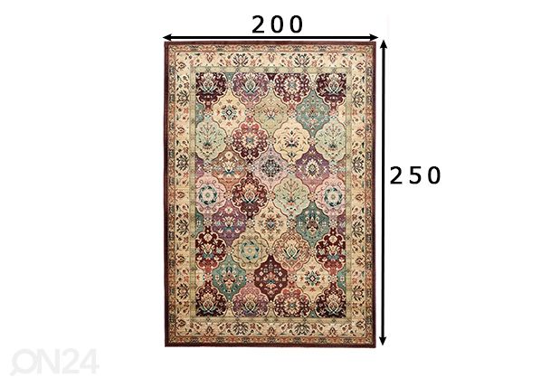 Ковер Gabiro 200x250 см, красный размеры