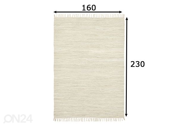 Ковер Happy Cotton 160x230 см, натуральный размеры