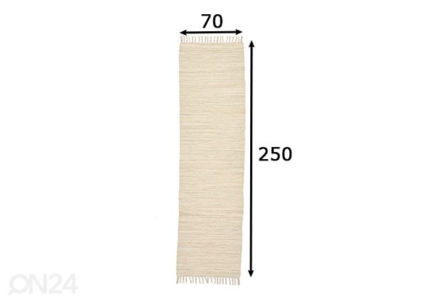 Ковер Happy Cotton 70x250 см, натуральный размеры