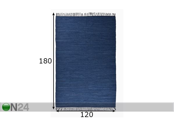 Ковер Happy Cotton Uni 120x180 см, синий размеры