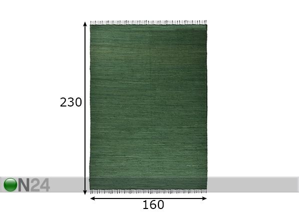 Ковер Happy Cotton UNI 160x230 см, темно-зеленый размеры