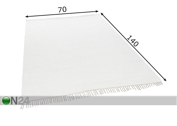 Ковер Happy Cotton Uni 70x140 см, белый размеры