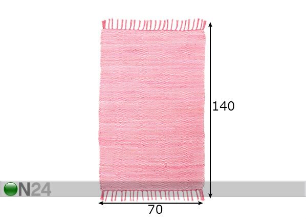 Ковер Happy Cotton Uni 70x140 см, розовый размеры