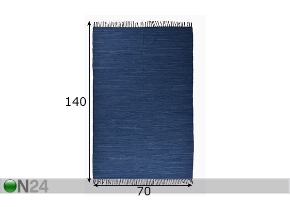 Ковер Happy Cotton Uni 70x140 см, синий размеры