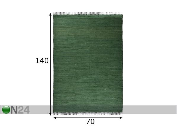 Ковер Happy Cotton Uni 70x140 см, темно-зеленый размеры