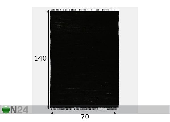 Ковер Happy Cotton Uni 70x140 см, черный размеры