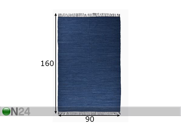 Ковер Happy Cotton Uni 90x160 см, синий размеры