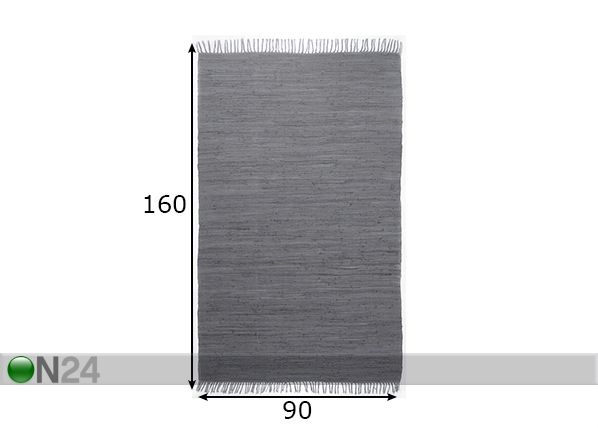 Ковер Happy Cotton Uni 90x160 cm, антрацит размеры