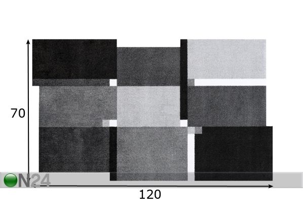 Ковер Living Squares black 70x120 cm размеры