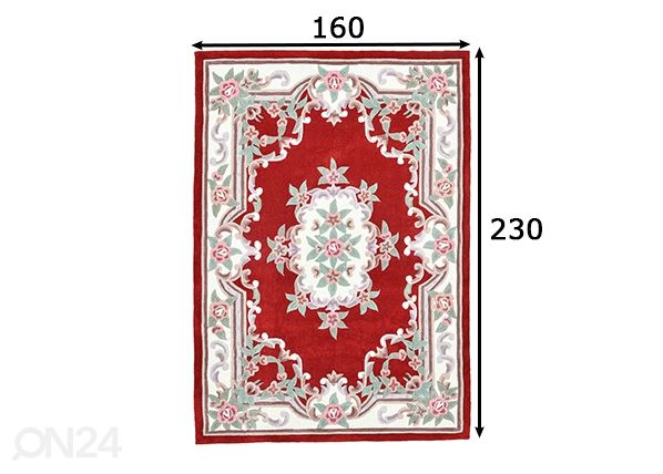 Ковер Ming 160x230 см, красный размеры
