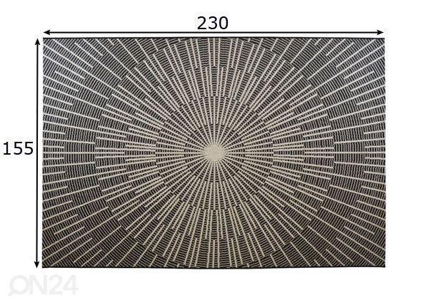 Ковер Raggi Ecru Black 155x230 см размеры