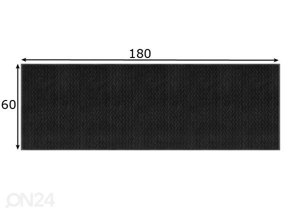 Ковер Revive Duo Charcoal 60x180 см размеры