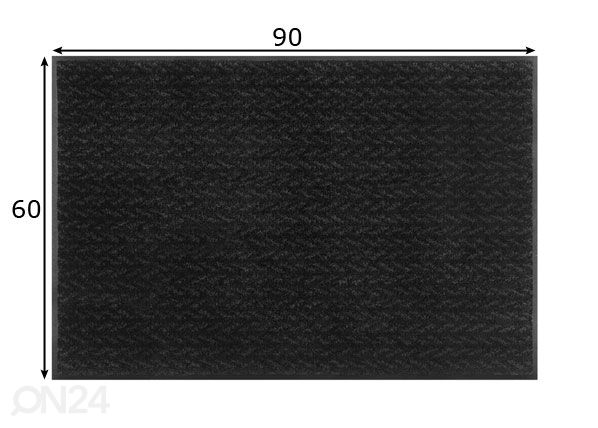 Ковер Revive Duo Charcoal 60x90 см размеры