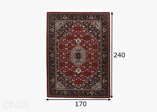 Ковер Royal Persian, 170x240 см красный размеры