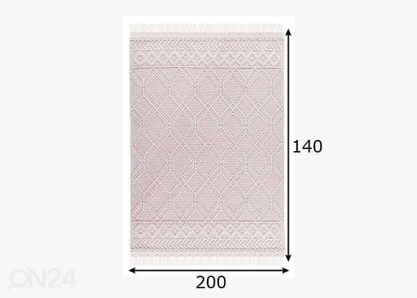 Ковер Tom Tailor Coloured Macrame, 140x200 см розовый размеры