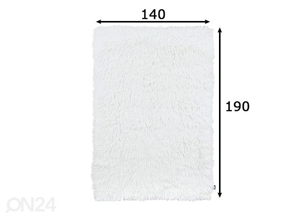 Ковер Tom Tailor Fluffy Uni 140x190 cm, белый размеры