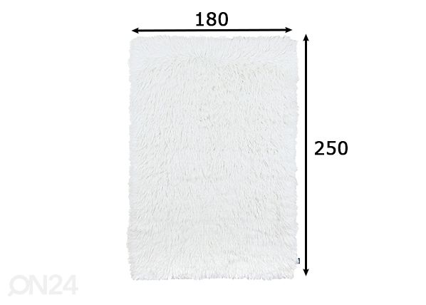 Ковер Tom Tailor Fluffy Uni 180x250 cm, белый размеры