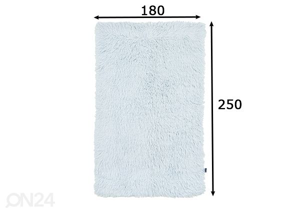 Ковер Tom Tailor Fluffy Uni 180x250 cm, голубой размеры