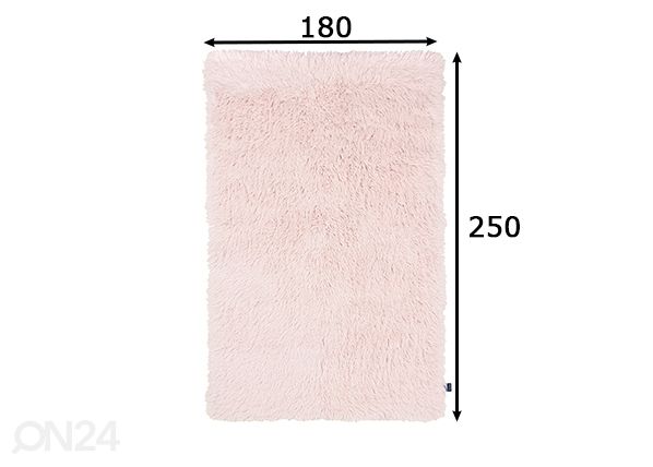 Ковер Tom Tailor Fluffy Uni 180x250 cm, розовый размеры