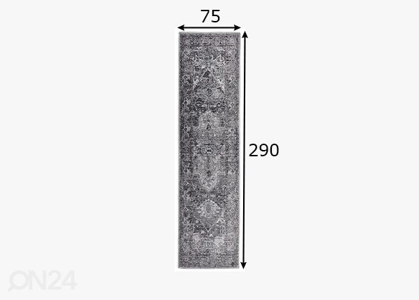 Ковер Tom Tailor Funky Orient Tabriz, 75x290 см серый размеры