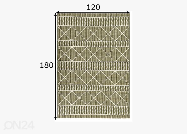 Ковер Tom Tailor Funky Outdoor Geometric, 120x180 см зеленый размеры
