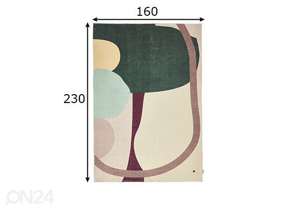 Ковер Tom Tailor Shapes, 160x230 см зеленый/ мульти размеры