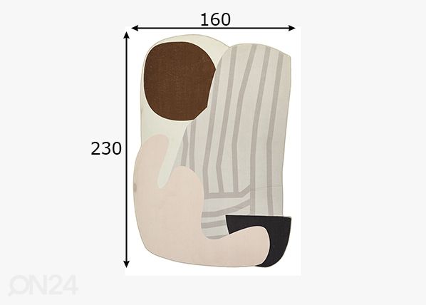 Ковер Tom Tailor Shapes, 160x230 см серый/ мульти размеры