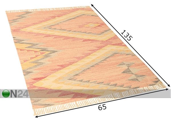 Ковер Vintage Zigzag Kelim 65x135 см размеры