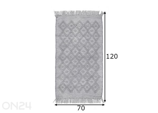 Коврик в ванную комнату Vintage Wash Fring 70x120 см размеры