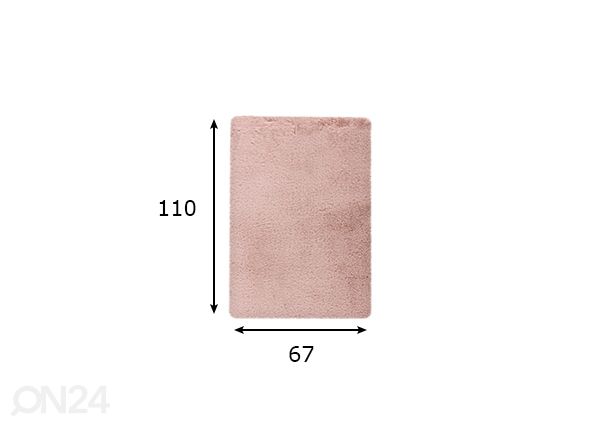 Коврик для ванной комнаты Heaven Powder Pink 67x110 см размеры