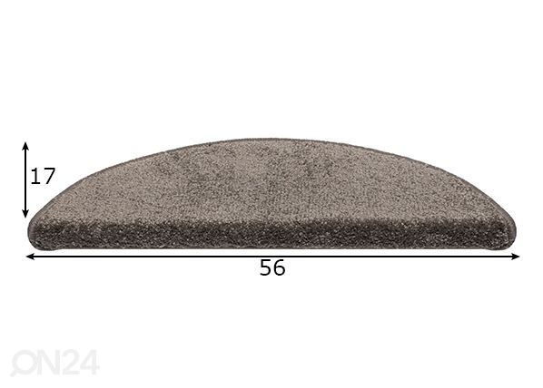 Коврик для ступеней Oslo 17x56 см, taupe 7 шт размеры