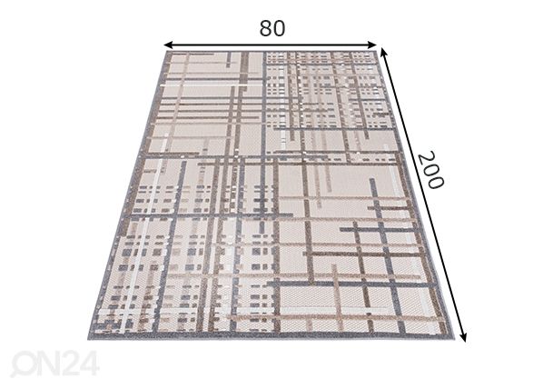 Ковр 80х200 см, кремовый размеры