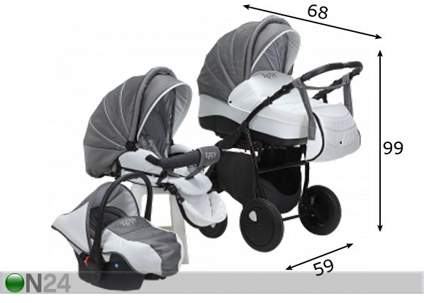 Кожаная универсальная коляска Tutis Zippy Silver Plus размеры