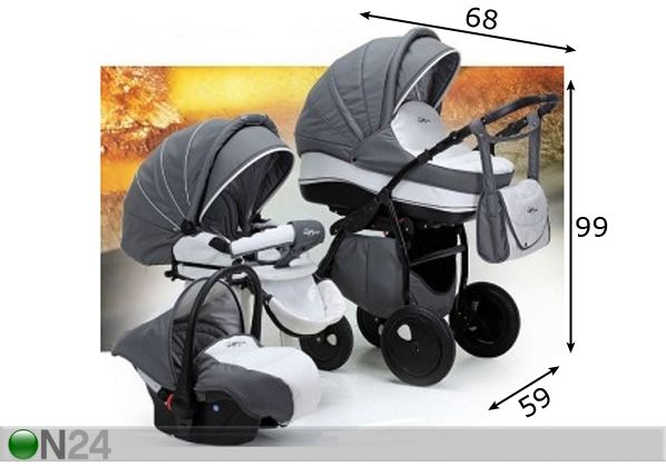 Кожаная универсальная коляска Tutis Zippy Silver Plus размеры