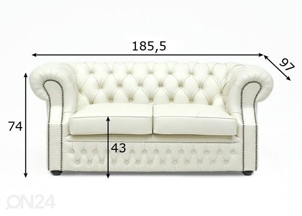 Кожаный диван-кровать Chesterfield 2 размеры