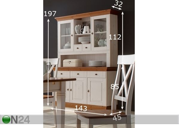 Комод-витрина X-Line размеры