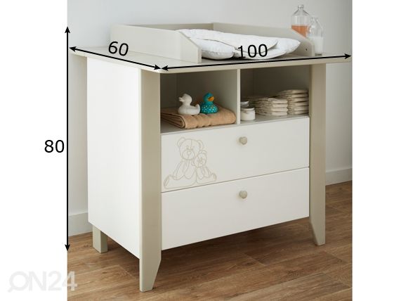 Комод с пеленальным столиком Ourson 70x55 cм размеры