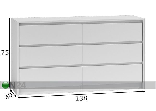 Комод 138 cm размеры