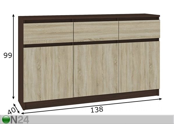 Комод 138 cm размеры
