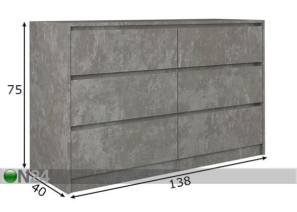 Комод 138 cm размеры