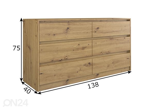 Комод 138 cm размеры