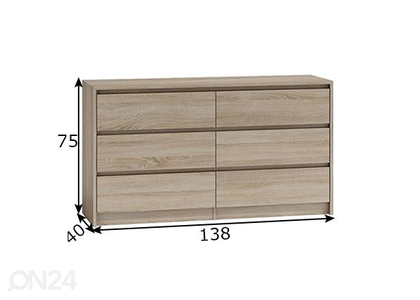 Комод 138 cm размеры