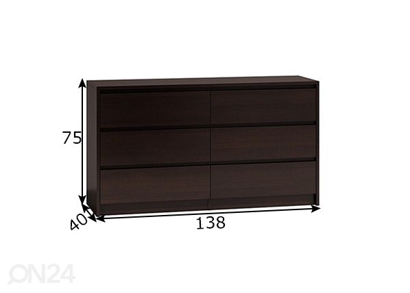 Комод 138 cm размеры