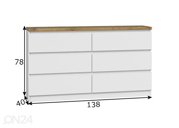 Комод 138 cm размеры