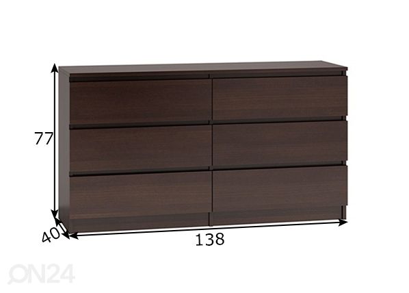 Комод 138 cm размеры