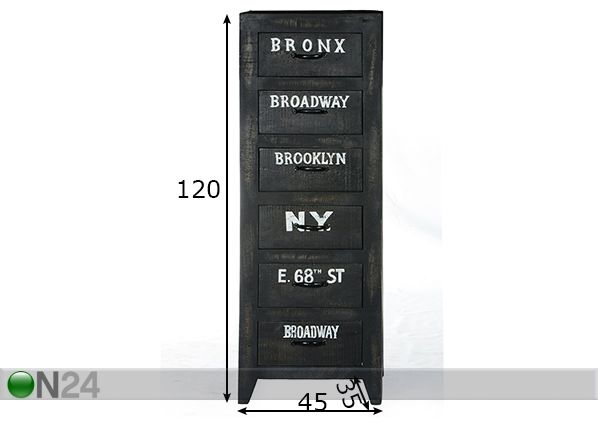 Комод Bronx размеры