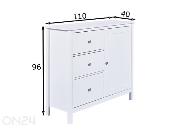 Комод Chilly Home 3+1, Белый размеры