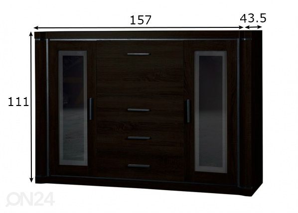 Комод Dallas + LED размеры