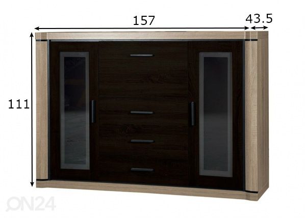 Комод Dallas + LED размеры