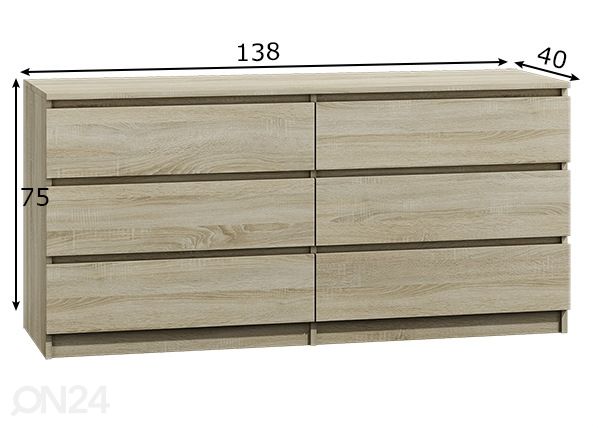 Комод Emily 138 cm размеры
